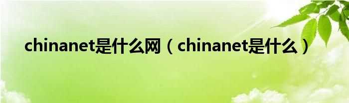 chinanet是什么_chinanet是什么网?(chinanet是什么)