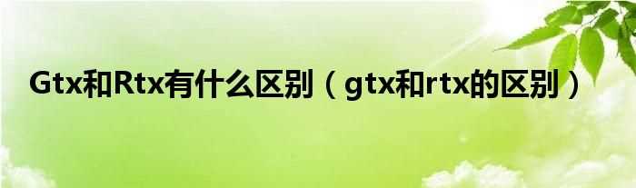 gtx和rtx的区别_Gtx和Rtx有什么区别?(rtx)