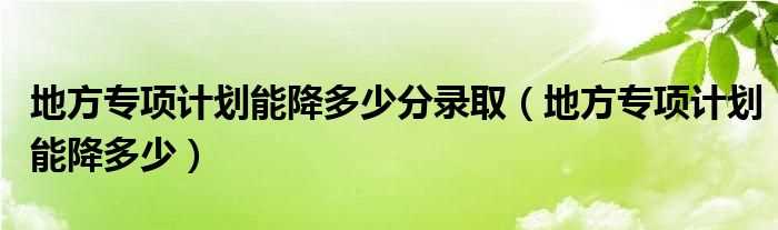 地方专项计划能降多少_地方专项计划能降多少分录取?(地方专项计划能降多少)