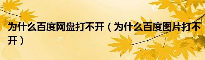 为什么百度图片打不开_为什么百度网盘打不开?(为什么百度图片打不开)