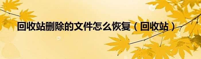 回收站_回收站删除的文件怎么恢复?(回收站删除的文件怎么恢复)