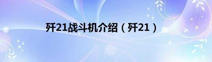 歼21_歼21战斗机介绍(j21战斗机)