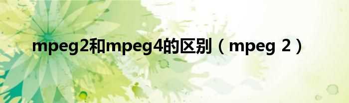 mpeg_2_mpeg2和mpeg4的区别(mpeg2)