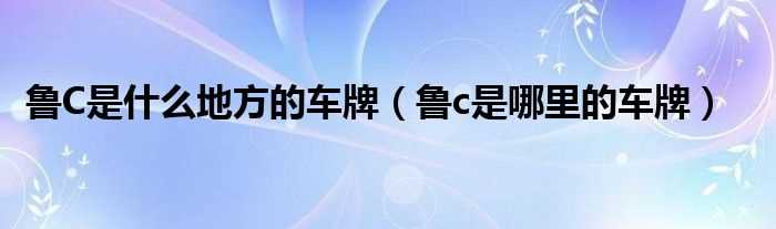 鲁c是哪里的车牌_鲁C是什么地方的车牌?(鲁C)