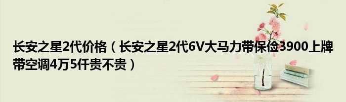 长安之星2代6V大马力带保俭3900上牌带空调4万5仟贵不贵_长安之星2代价格(长安之星2代价格)