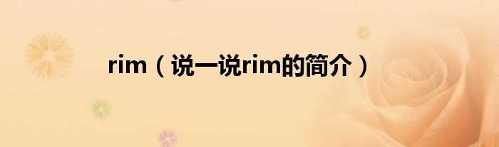 说一说rim的简介_rim(rim)