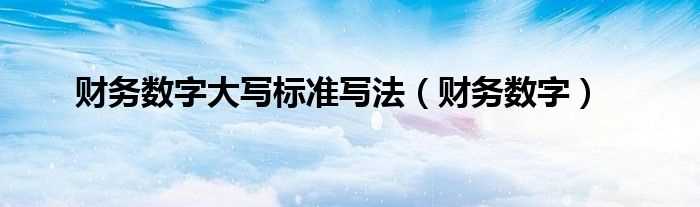 财务数字_财务数字大写标准写法(财务数字大写)