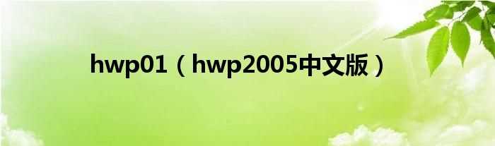 hwp2005中文版_hwp01(hwp2005中文版)