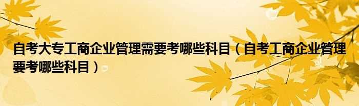 自考工商企业管理要考哪些科目_自考大专工商企业管理需要考哪些科目?(工商企业管理自考科目)