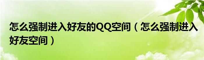 怎么强制进入好友空间_怎么强制进入好友的QQ空间?(强制进qq空间)