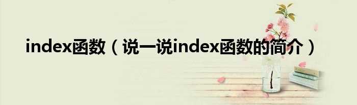 说一说index函数的简介_index函数(index函数)