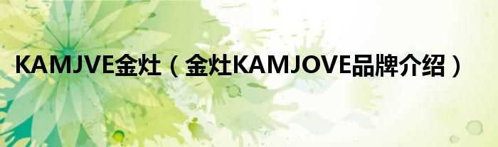 金灶KAMJOVE品牌介绍_KAMJVE金灶(kamjove)