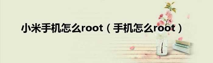 手机怎么root_小米手机怎么root?(小米root)