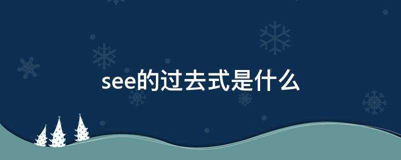 see的过去式是什么怎么写(see的过去式是什么呢)?