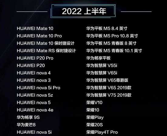 华为鸿蒙系统支持手机型号名单_华为鸿蒙系统支持的手机型号