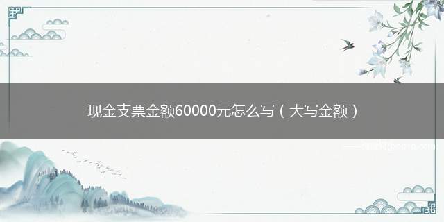 现金支票金额60000元怎么写（大写金额）(中文大写金额的大写规则)