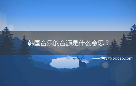 韩国音乐的音源是什么意思？