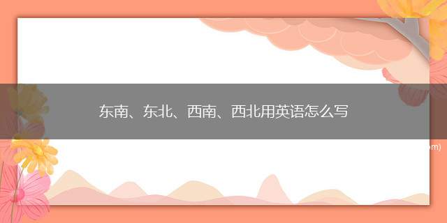 东南、东北、西南、西北用英语怎么写