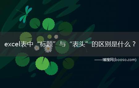 excel表中“标题”与“表头”的区别是什么？