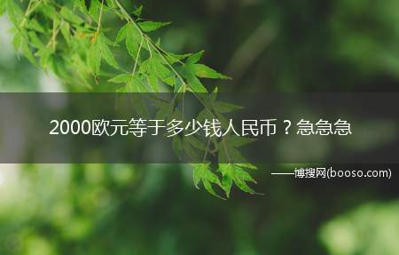 2000欧元等于多少钱人民币？急急急