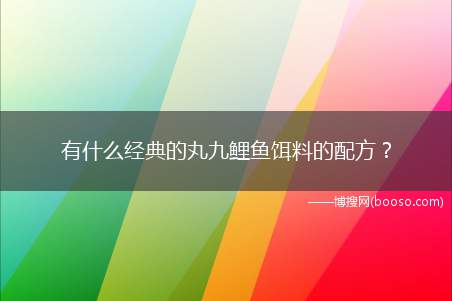 有什么经典的丸九鲤鱼饵料的配方？