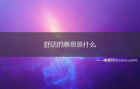 舒活的意思是什么