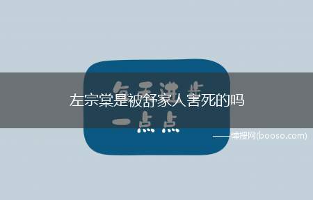 左宗棠是被舒家人害死的吗