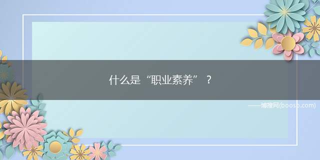 什么是“职业素养”？