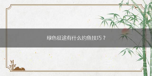 绿色征途有什么钓鱼技巧(NPC桑提亚哥出售今天高价鱼可兑换到巨额经验奖励)