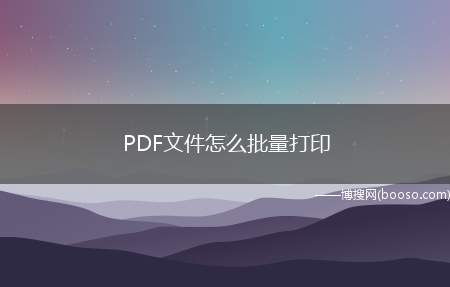 PDF文件怎么批量打印（怎么用电脑批量打印PDF文件）