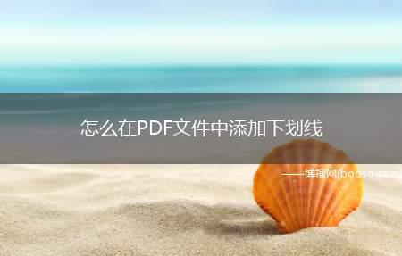 怎么在PDF文件中添加下划线（PDF文件中添加下划线）