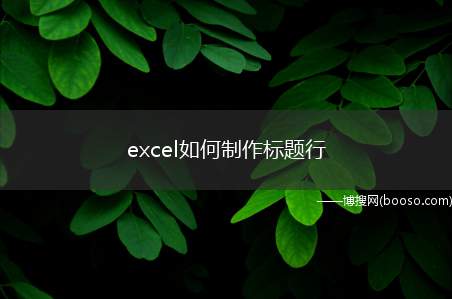 excel如何制作标题行（有些表格文件需要制作一个大的标题栏）