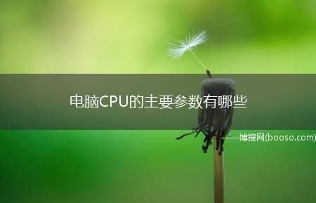 电脑CPU的主要参数有哪些（CPU的主要参数有哪些）