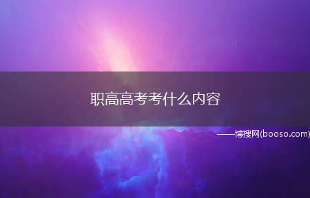 职高高考考什么内容(职高高考语文、数学、英语和专业课等)