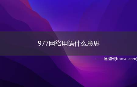 977网络用语什么意思